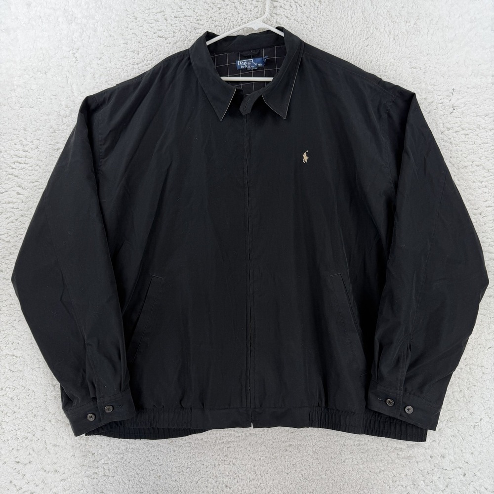 Polo Ralph Lauren Harrington Jacket Mens 3XLT Tall Black Windbreaker Full Zip